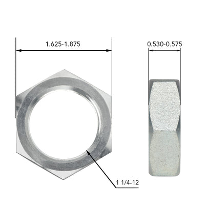 Long Shank 1.25” Rod End Heim Joint and Jam nut LEFT hand (reverse) thread