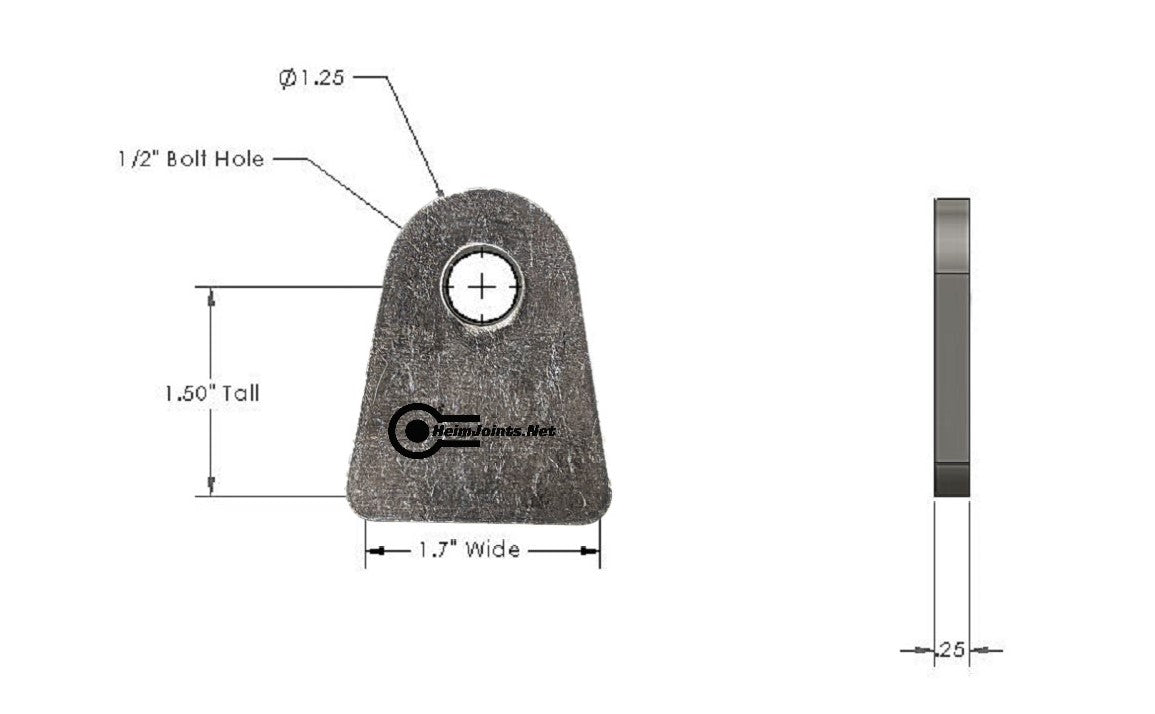 1.5" Flat Bottom shock tab, Pair (2)