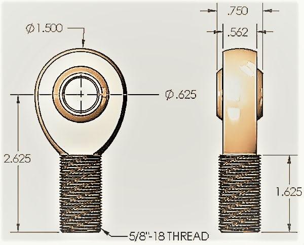 .625" 5/8" Heim Joint KIT Right thread (Normal)